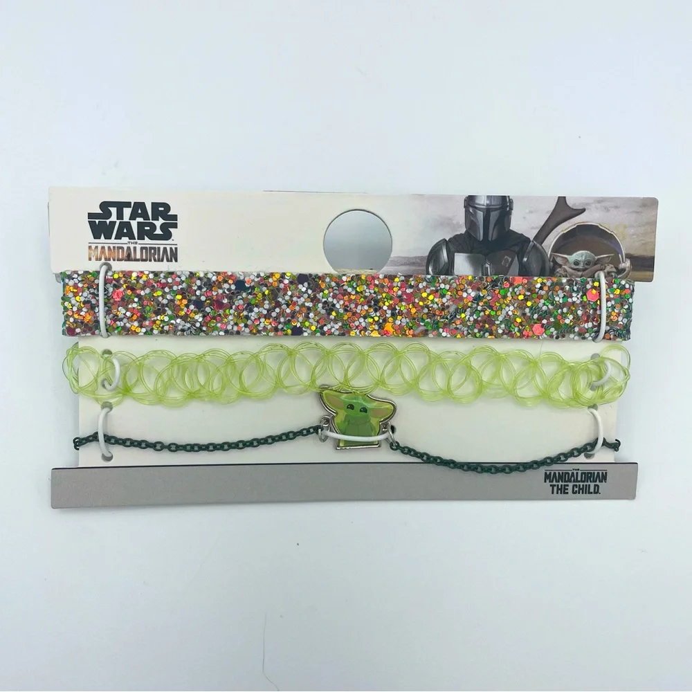 Mandalorian Grogu Choker Necklaces Set of 3 NWT